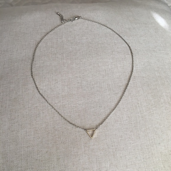 Urban Outfitters Jewelry - Urban Outfitters Dainty Triangle Silver Necklace